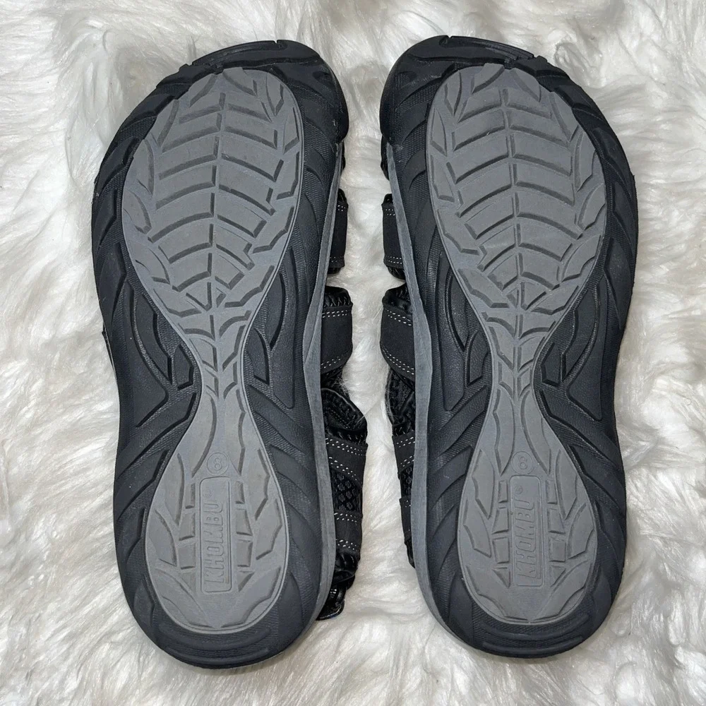 Khombu Travis Waterproof Fisherman Sandals Mens Size 8 M Black Hiking‎ Camping